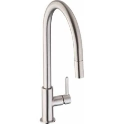 Abode Althia Brushed Nickel Pull Out Rinser Kitchen Sink Mixer Tap AT1261