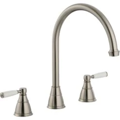 Abode Astbury Pewter 3 Part Kitchen Sink Mixer Tap AT3047