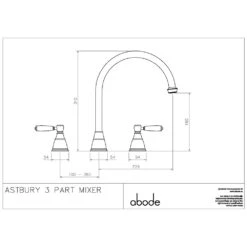 Abode Astbury Pewter 3 Part Kitchen Sink Mixer Tap AT3047 -Household Goods Shop abode astbury pewter 3 part kitchen sink mixer tap at3047 p26633 132433 image