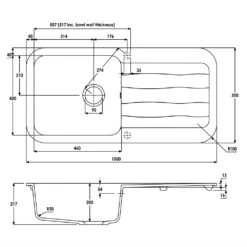 Abode Dune 1.0 Bowl Composite Grey Metallic Granite Reversible Kitchen Sink -Household Goods Shop abode dune 1 0 bowl composite grey metallic granite reversible kitchen sink p37409 184653 image