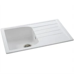 Abode Oriel 1.0 Bowl Frost White Granite Reversible Kitchen Sink