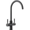 Abode Propure Matt Black 4in1 Boiling Hot Water Swan Spout Kitchen Sink Tap