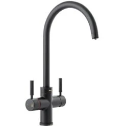 Abode Propure Matt Black 4in1 Boiling Hot Water Swan Spout Kitchen Sink Tap
