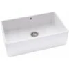 Abode Provincial Large 1.0 Bowl White Ceramic Undermount Kitchen Sink