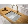 Abode Sandon 1.5 Bowl White Ceramic Kitchen Sink LHMB