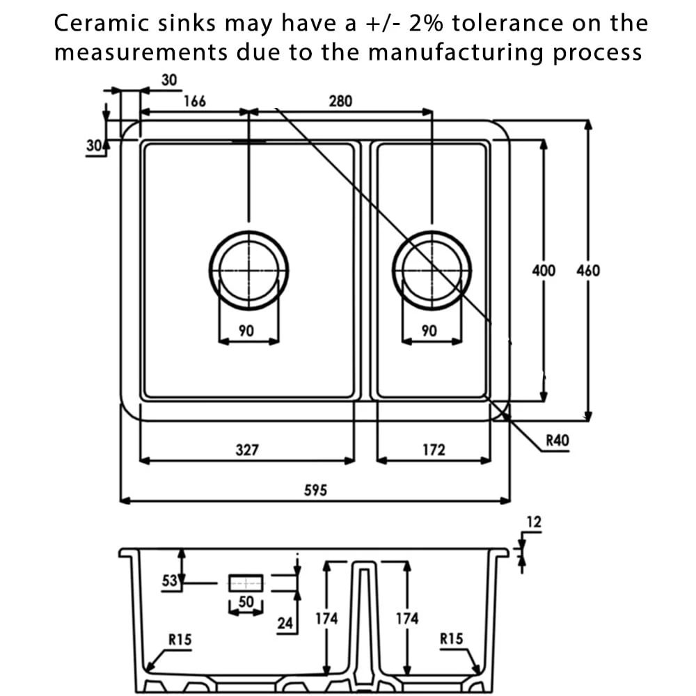 Abode Sandon 1.5 Bowl White Ceramic Kitchen Sink LHMB 5 Abode Sandon 1.5 Bowl White Ceramic Kitchen Sink LHMB - Image 5