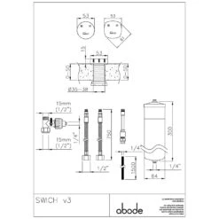 Abode Swich Round Handle Brushed Brass High Resin Filter Divertor Valve AT2110