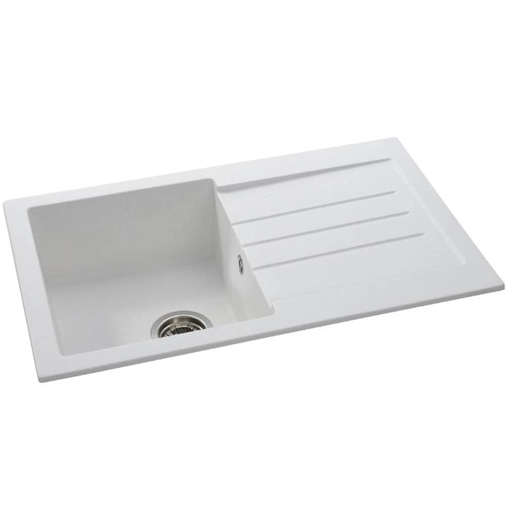 Abode Xcite 1.0 Bowl Frost White Granite Kitchen Sink 1 Abode Xcite 1.0 Bowl Frost White Granite Kitchen Sink