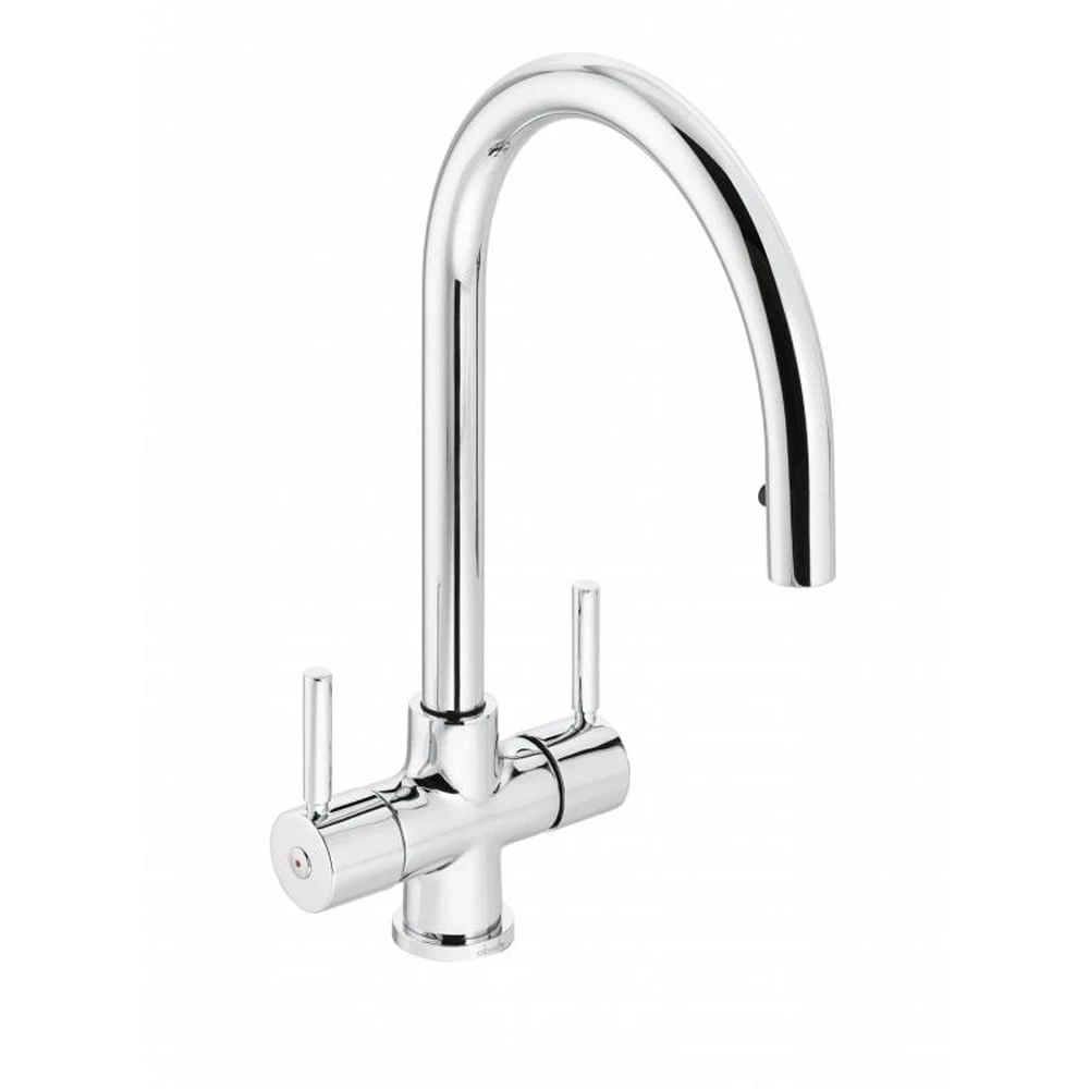 Abode Zest Chrome Twin Lever Kitchen Sink Tap AT2164 1 Abode Zest Chrome Twin Lever Kitchen Sink Tap AT2164