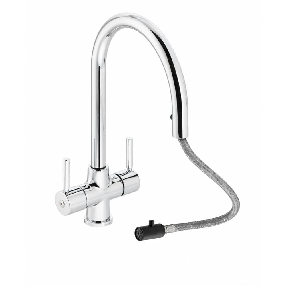 Abode Zest Chrome Twin Lever Kitchen Sink Tap AT2164 2 Abode Zest Chrome Twin Lever Kitchen Sink Tap AT2164 - Image 2