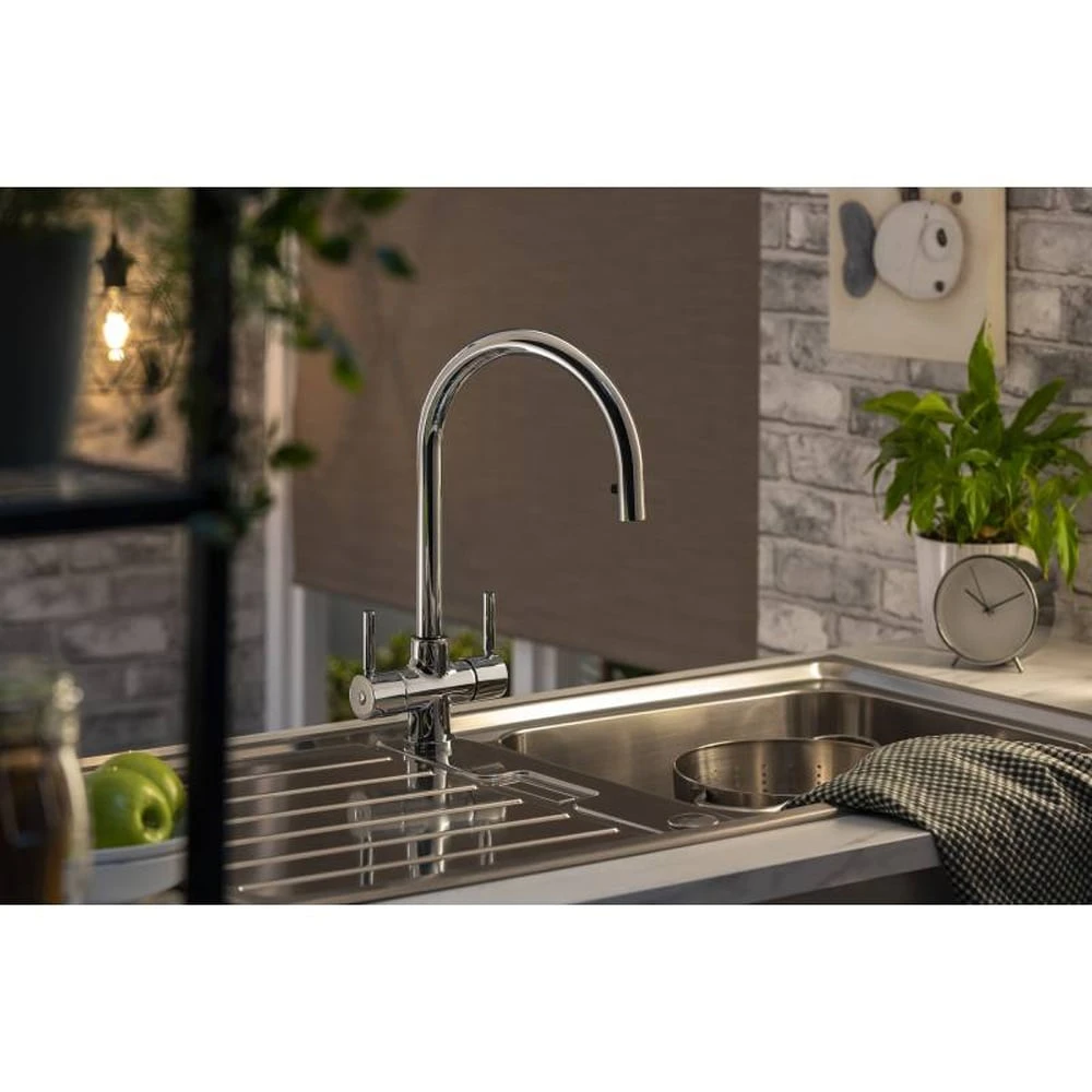 Abode Zest Chrome Twin Lever Kitchen Sink Tap AT2164 4 Abode Zest Chrome Twin Lever Kitchen Sink Tap AT2164 - Image 4
