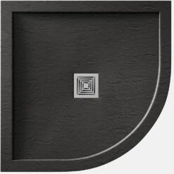 Aquadart Aqualavo Slate Black Quadrant Shower Tray 800x800mm AQ585/999