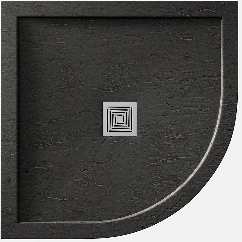 Aquadart Aqualavo Slate Black Quadrant Shower Tray 800x800mm AQ585/999 1 Aquadart Aqualavo Slate Black Quadrant Shower Tray 800x800mm AQ585/999