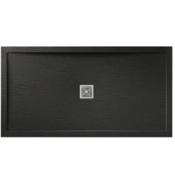 Aquadart Aqualavo Slate Black Rectangle Shower Tray 1000x900mm AQ551/999