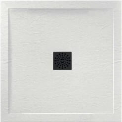 Aquadart Aqualavo Slate White Square Shower Tray 800x800mm AQ590/000