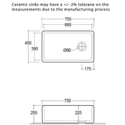 Astini Belgrave 760 1.0 Bowl White Ceramic Kitchen Sink & Gold Waste -Household Goods Shop astini belgrave 760 1 0 bowl white ceramic kitchen sink gold waste p32997 193523 image