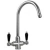 Astini Colonial Chrome & Black Ceramic Handle Kitchen Mixer Tap & Filter Kit