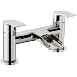 Astini Curved Waterfall Tall Chrome Bathroom Basin & Bath Mixer Tap Pack Set -Household Goods Shop astini curved waterfall tall chrome bathroom basin bath mixer tap pack set p52570 238487 image