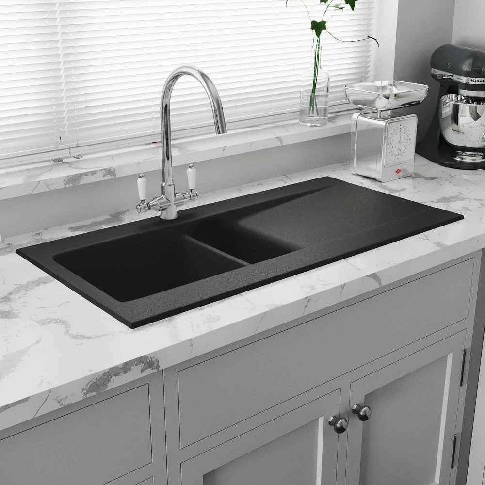 Astini Desire 150 1.5 Bowl Matt Black Ceramic Kitchen Sink & Waste 3 Astini Desire 150 1.5 Bowl Matt Black Ceramic Kitchen Sink & Waste - Image 3