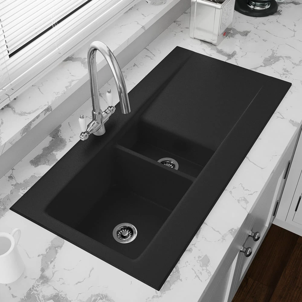 Astini Desire 150 1.5 Bowl Matt Black Ceramic Kitchen Sink & Waste 1 Astini Desire 150 1.5 Bowl Matt Black Ceramic Kitchen Sink & Waste