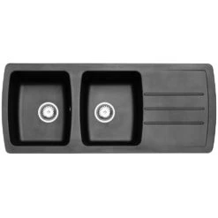 Astini Harrison 2.0 Bowl Black Composite Synthetic Kitchen Sink & Waste -Household Goods Shop astini harrison 2 0 bowl black composite synthetic kitchen sink waste p67470 289310 image