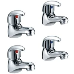 Astini Holly Chrome Twin Basin & Bath Tap Pack Set