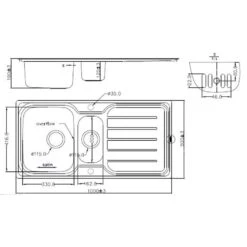 Astini Magnum 1.5 Bowl Brushed Stainless Steel Kitchen Sink, Waste & Cosmo 5E Tap -Household Goods Shop astini magnum 1 5 bowl brushed stainless steel kitchen sink waste cosmo 5e tap p65788 282135 image