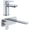 Astini Mandrill Chrome Mono Bathroom Basin & Wall Mounted Bath Tap Pack Set