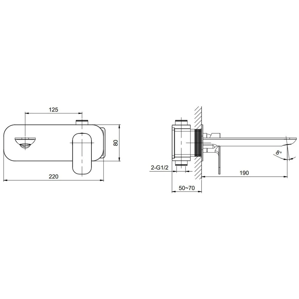 Astini Mandrill Chrome Mono Bathroom Basin & Wall Mounted Bath Tap Pack Set 5 Astini Mandrill Chrome Mono Bathroom Basin & Wall Mounted Bath Tap Pack Set - Image 5