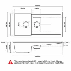 Astini Quadro 1.5 Bowl Granite Croma Grey Kitchen Sink & Cosmo 5E Tap -Household Goods Shop astini quadro 1 5 bowl granite croma grey kitchen sink cosmo 5e tap p65835 289352 image
