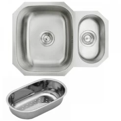 Astini Renzo 1.5 Bowl Brushed Stainless Steel Undermount Reversible Kitchen Sink, Waste & Colander 20 Astini Renzo 1.5 Bowl Brushed Stainless Steel Undermount Reversible Kitchen Sink, Waste & Colander -Household Goods Shop astini renzo 1 5 bowl brushed stainless steel undermount reversible kitchen sink waste colander p35398 173857 image