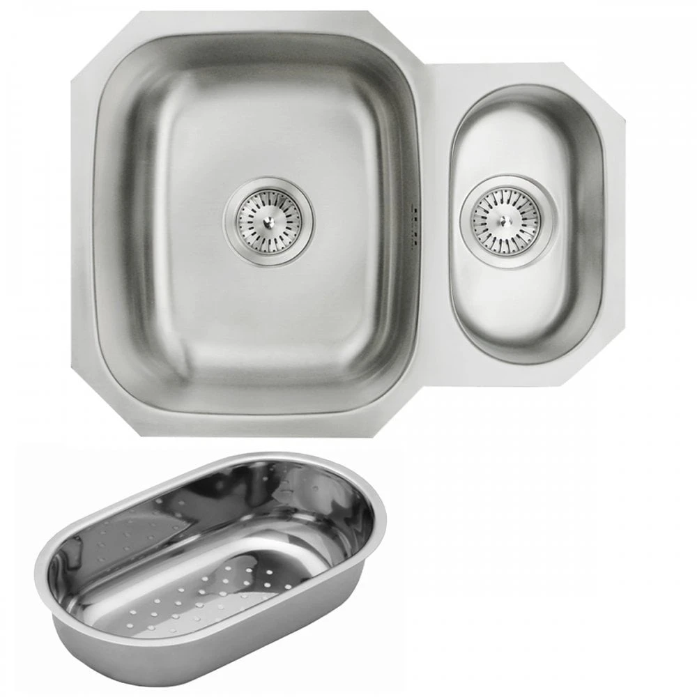 Astini Renzo 1.5 Bowl Brushed Stainless Steel Undermount Reversible Kitchen Sink, Waste & Colander 9 Astini Renzo 1.5 Bowl Brushed Stainless Steel Undermount Reversible Kitchen Sink, Waste & Colander - Image 9