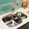 Astini Renzo 1.5 Bowl Brushed Stainless Steel Undermount Reversible Kitchen Sink, Waste & Colander