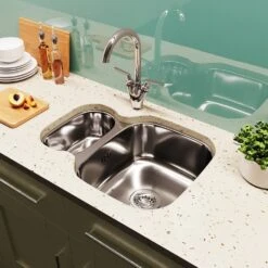 Astini Renzo 1.5 Bowl Brushed Stainless Steel Undermount Reversible Kitchen Sink, Waste & Colander 19 Astini Renzo 1.5 Bowl Brushed Stainless Steel Undermount Reversible Kitchen Sink, Waste & Colander -Household Goods Shop astini renzo 1 5 bowl brushed stainless steel undermount reversible kitchen sink waste colander p35398 176149 image