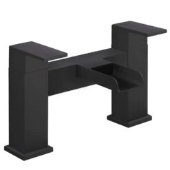 Astini Straight Waterfall Matt Black Bath Mixer Tap
