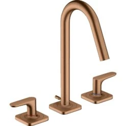 AXOR Citterio M Brushed Bronze Twin Lever Basin Mixer Tap 160 With Pop-Up Waste