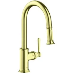 AXOR Montreux Brushed Brass Pullout Spray Kitchen Sink Mixer Tap 16581950