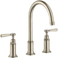 AXOR Montreux Brushed Nickel Twin Lever Basin Mixer Tap 180 With Pop-Up Waste