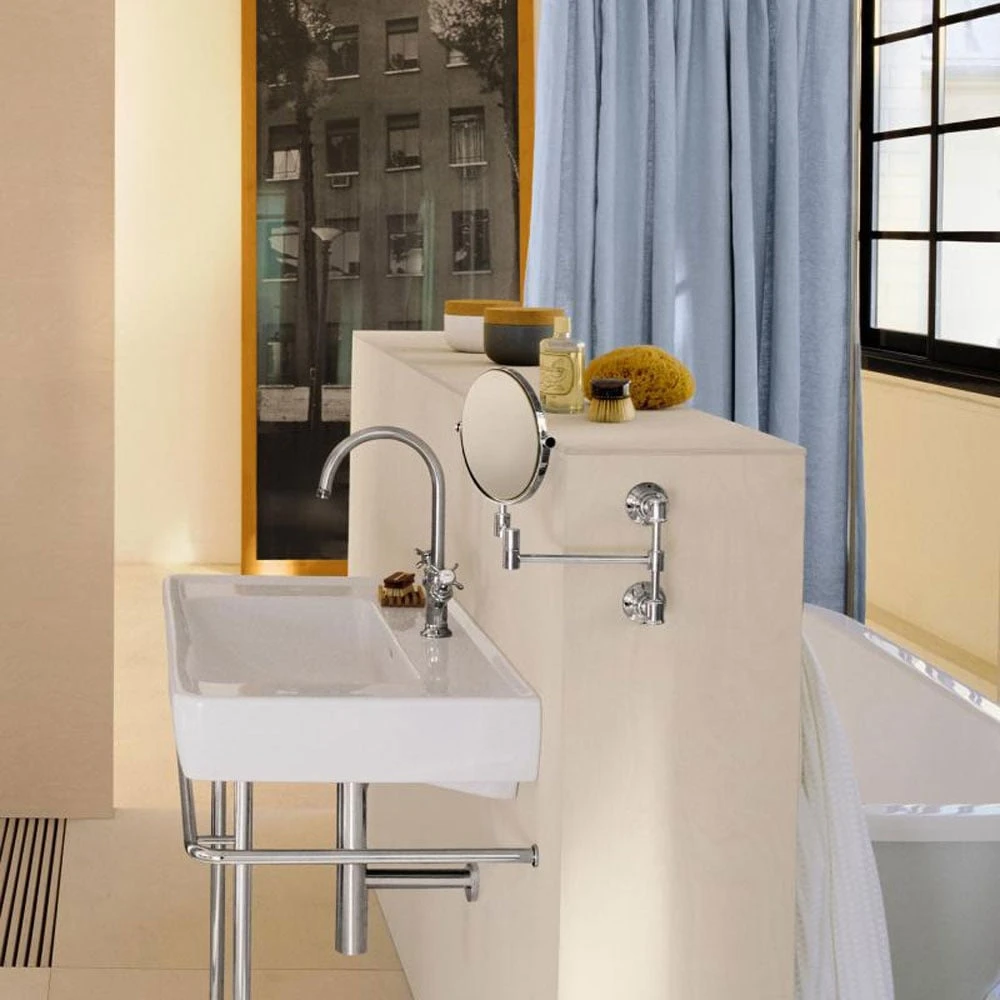 AXOR Montreux Chrome Wall Mounted Shaving Mirror 3 AXOR Montreux Chrome Wall Mounted Shaving Mirror - Image 3