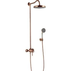 Axor Montreux Polished Redgold Showerpipe With Thermostatic And 1Jet Overhead Shower