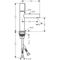 AXOR Uno Chrome Basin Mixer Tap Select 110 Without Waste -Household Goods Shop axor uno chrome basin mixer tap select 110 without waste p34600 167482 image