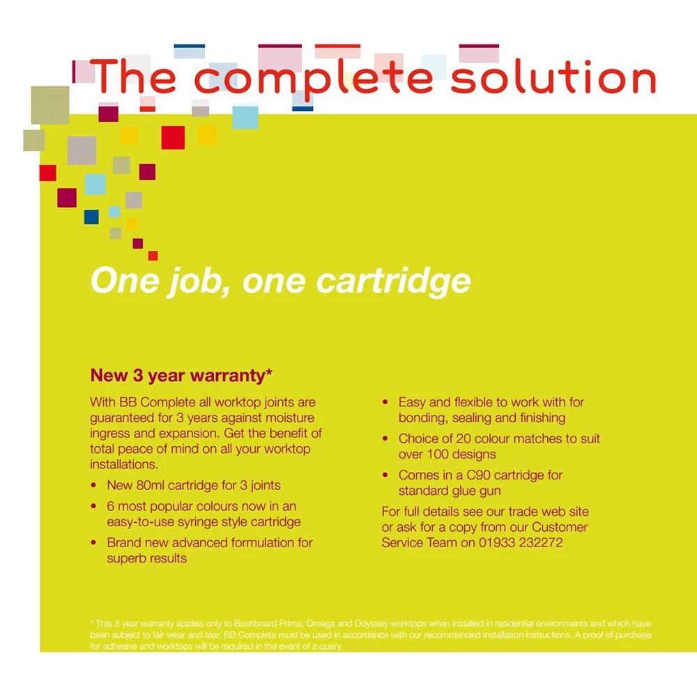 Bushboard Complete 290ml Chestnut Colour Match Worktop Adhesive & Sealant 2 Bushboard Complete 290ml Chestnut Colour Match Worktop Adhesive & Sealant - Image 2