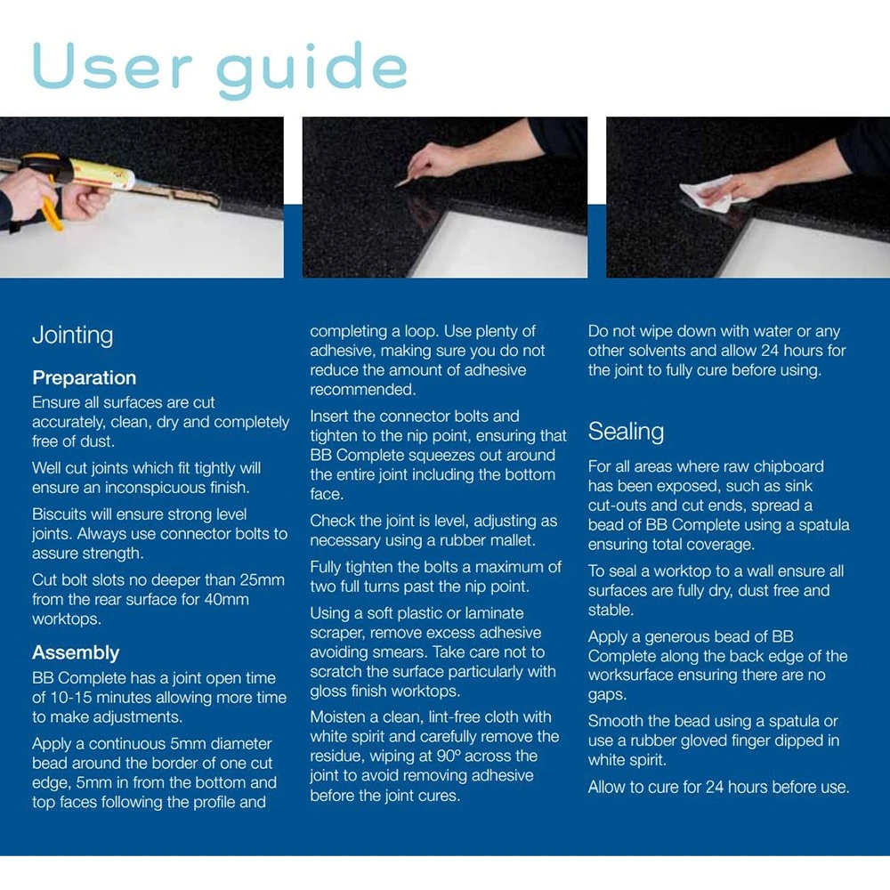Bushboard Complete 290ml Chestnut Colour Match Worktop Adhesive & Sealant 3 Bushboard Complete 290ml Chestnut Colour Match Worktop Adhesive & Sealant - Image 3
