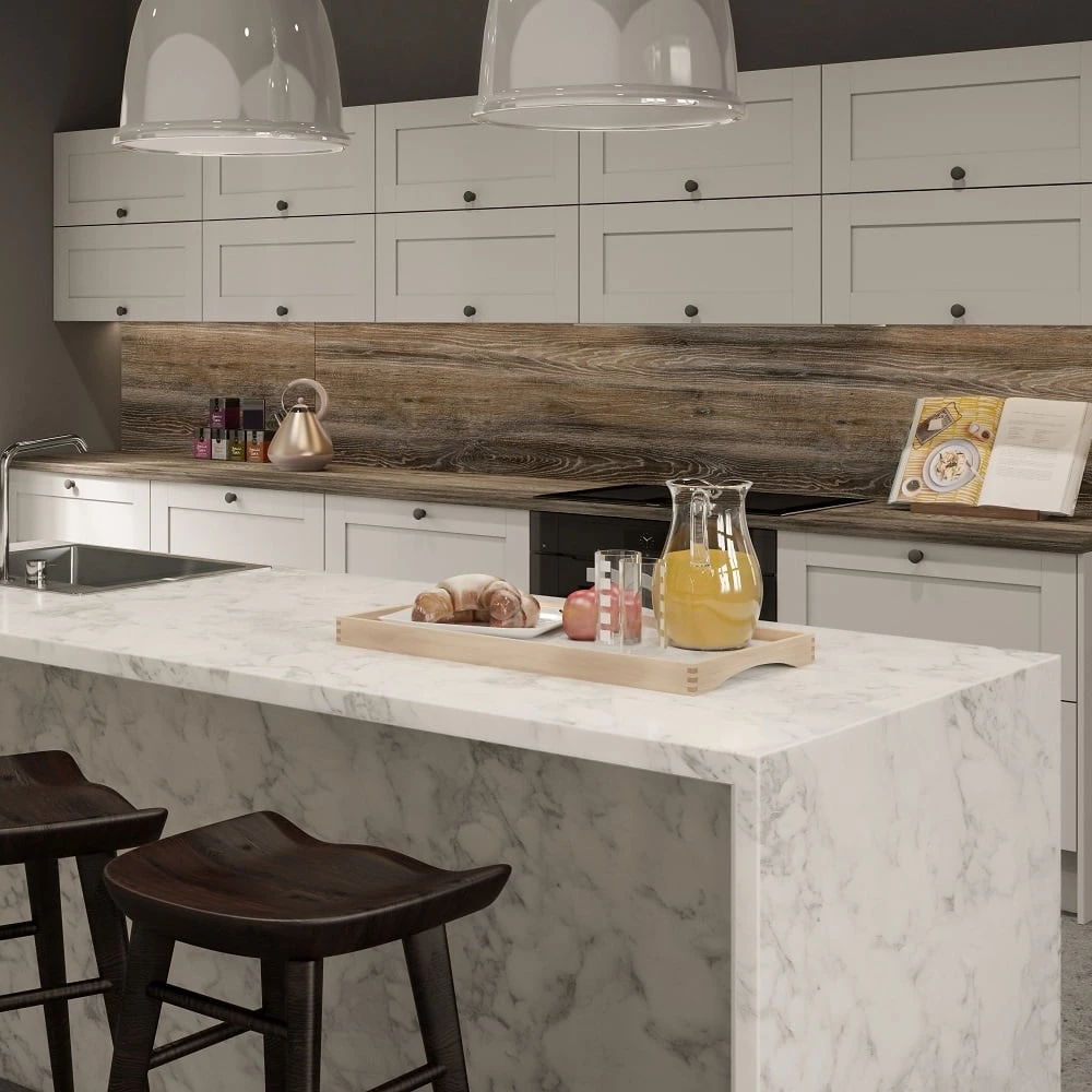Bushboard Options 3000x100x20mm Ultramatt Turin Marble Kitchen Upstand 2 Bushboard Options 3000x100x20mm Ultramatt Turin Marble Kitchen Upstand - Image 2