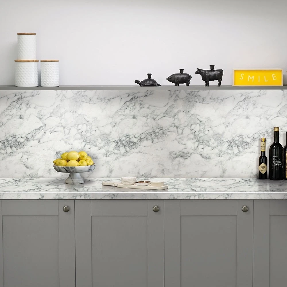 Bushboard Options 3000x100x20mm Ultramatt Turin Marble Kitchen Upstand 3 Bushboard Options 3000x100x20mm Ultramatt Turin Marble Kitchen Upstand - Image 3