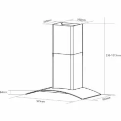 Caple 59.5cm Black Glass Wall Chimney Hood CGC611BK -Household Goods Shop caple 59 5cm black glass wall chimney hood cgc611bk p70221 295950 image