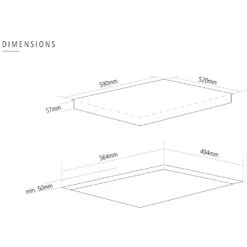 Caple 59cm Induction Black Glass Hob C847I -Household Goods Shop caple 59cm induction black glass hob c847i p41091 202177 image