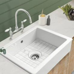 Caple Butler 600 1.0 Bowl White Ceramic Kitchen Sink CINB600 -Household Goods Shop caple butler 600 1 0 bowl white ceramic kitchen sink cinb600 p55423 250596 image