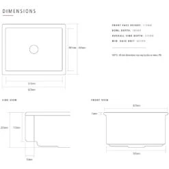 Caple Butler 600 1.0 Bowl White Ceramic Kitchen Sink CINB600 -Household Goods Shop caple butler 600 1 0 bowl white ceramic kitchen sink cinb600 p55423 250597 image