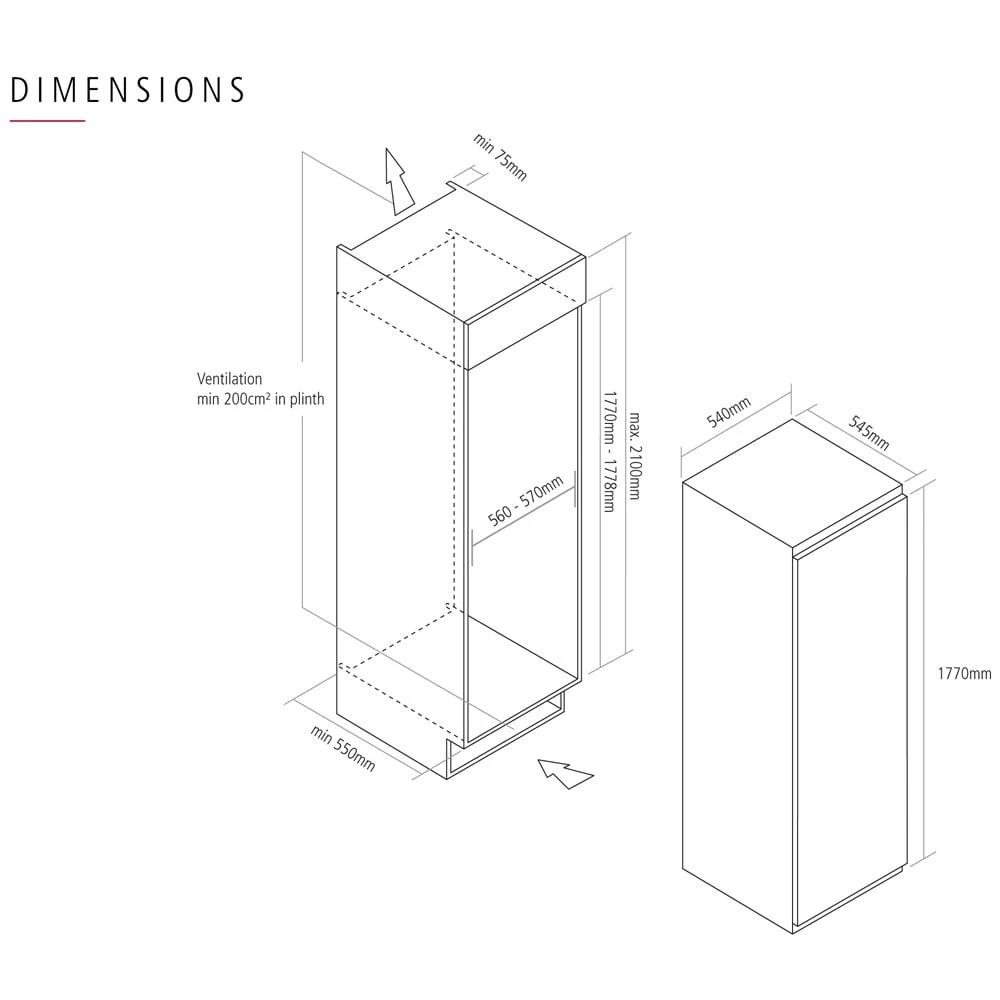 Caple In-Column White Freezer - Frost Free RIF1796 3 Caple In-Column White Freezer - Frost Free RIF1796 - Image 3